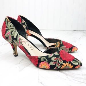 Sole Society Floral Pointed Toe Pump Women's 7.5